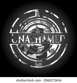 Unashamed on grey camouflaged pattern 