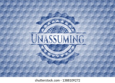 Unassuming blue badge with geometric pattern. Vector Illustration. Detailed.