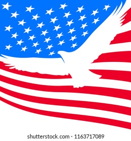 Unated States Of America Patriotic Flag Fly Eagle