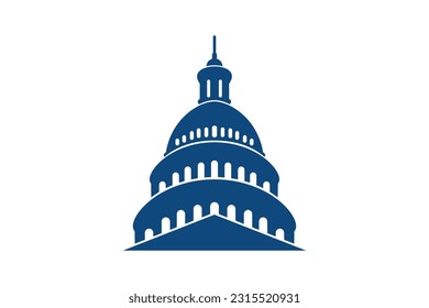 Icono de diseño de edificio del Capitolio de Estados Unidos ilustración vectorial