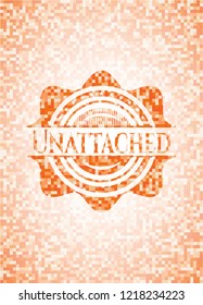 Unattached abstract emblem, orange mosaic background