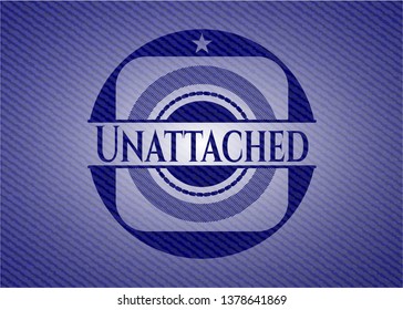 Unattached emblem with jean background