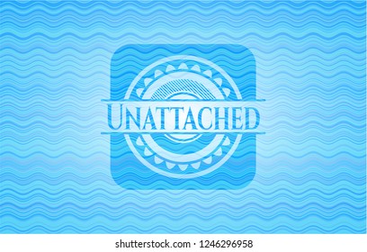 Unattached light blue water style badge.
