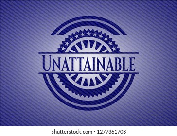 Unattainable emblem with jean texture