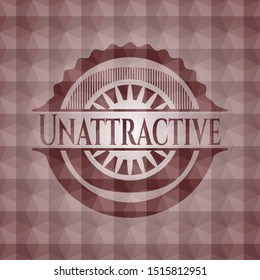Unattractive red badge with geometric pattern. Seamless.