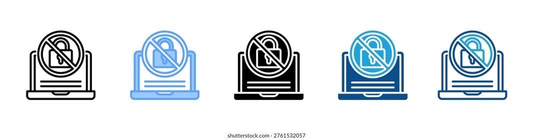 Unauthorized Access icon multiple style and collection