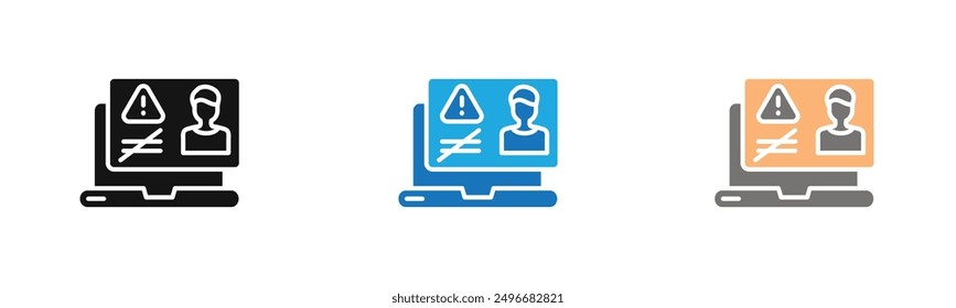 Unauthorized Access icon outline collection or set in black and white
