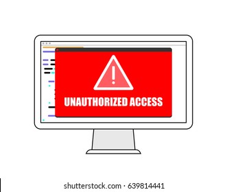 Unauthorized Access On Computer | EPS10 Vector