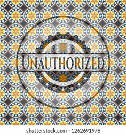 Unauthorized arabesque emblem. arabic decoration.