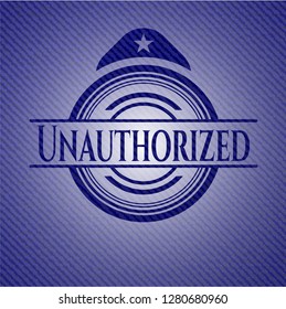 Unauthorized emblem with jean texture