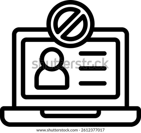 Unauthorized Icon Outline Vector Illustration