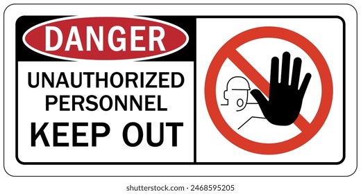 Unauthorized person keep out sign