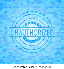 Emblema de mosaico azul claro no autorizado