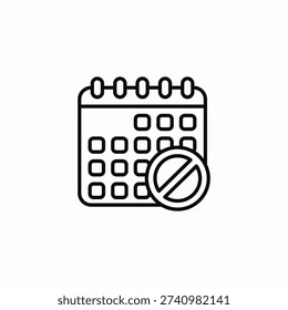 unavailable date icon sign vector
