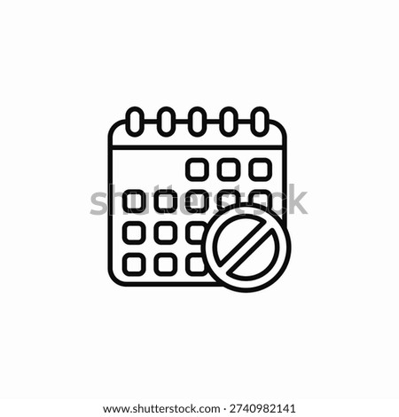 unavailable date icon sign vector