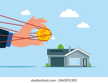 Unavailable deal sale and purchase. Unavailable buying house. Vector illustration