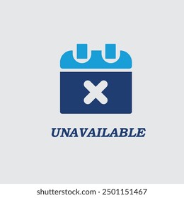 Unavailable icon, Calendar icon vector image