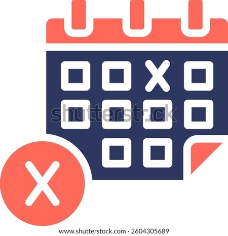 Unavailable Icon Glyph Color Vector Illustration