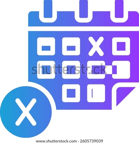 Unavailable Icon Glyph Gradient Vector Illustration