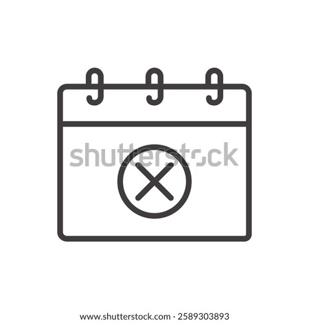 unavailable icon isolated stroke in black color