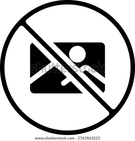 Unavailable Image sign Solid Icon