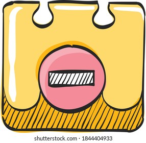 Unavailable label icon in color drawing. Calendar job work assignment freelance vacation