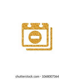 Unavailable label icon in gold glitter texture. Sparkle luxury style vector illustration.