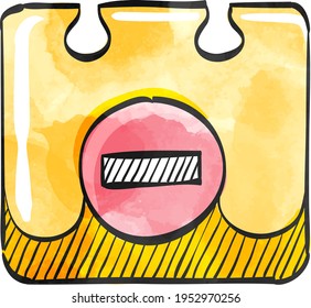Unavailable label icon in watercolor style.