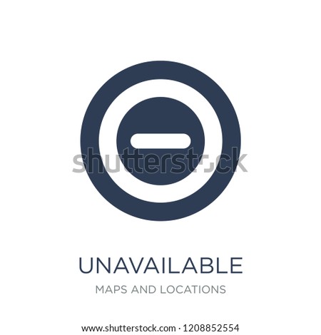 Unavailable Location icon. Trendy flat vector Unavailable Location icon on white background from Maps and Locations collection, vector illustration can be use for web and mobile, eps10 Foto stock © 