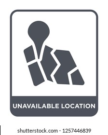 unavailable location icon vector on white background, unavailable location trendy filled icons from Maps and locations collection, unavailable location simple element illustration