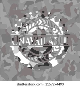 Unavailable on grey camouflaged pattern