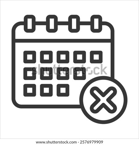 Unavailable Outline Icon Vector Illustration
