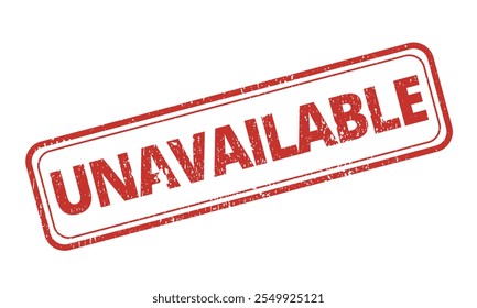 Unavailable stamp red ink vector format scalable