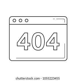 Unavailable website vector line icon isolated on white background. 404 error line icon for infographic, website or app.