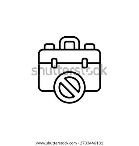 Unavailable Work Briefcase Outline Icon Job Restriction
