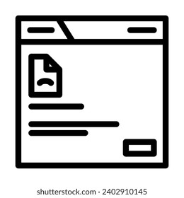 unavaliable link line icon vector. unavaliable link sign. isolated contour symbol black illustration