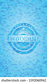 Unavoidable Light Blue Emblem With Mosaic Background