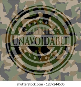 Unavoidable written on a camo texture