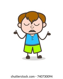 Unaware Expression - Cute Cartoon Boy Illustration