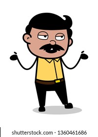 Unaware - Indian Cartoon Man Father Vector Illustration