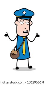Unaware - Postman Cartoon Courier Guy Vector Illustration