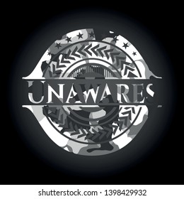Unawares on grey camo pattern