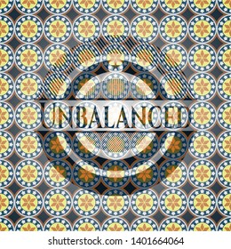 Unbalanced arabesque badge. arabic decoration.
