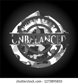 Unbalanced grey camouflage emblem