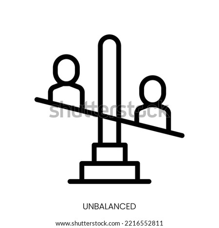 unbalanced icon. Line Art Style Design Isolated On White Background