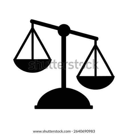 Unbalanced Justice Scale Icon Legal Symbol for Inequality or Decision Concept Design Vector