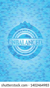 Unbalanced Light Blue Emblem. Mosaic Background