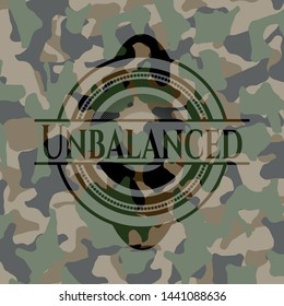 Unbalanced on camo texture. Vector Illustration. Detailed.
