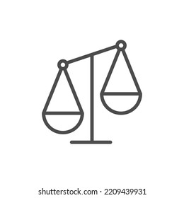 Unbalanced Scale Vector Icon Isolated On White Background. Scales Justice Icon