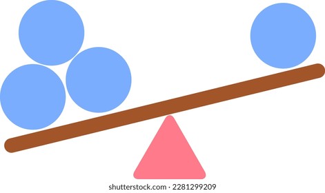 Unbalanced weight scale icon. Vector illustration